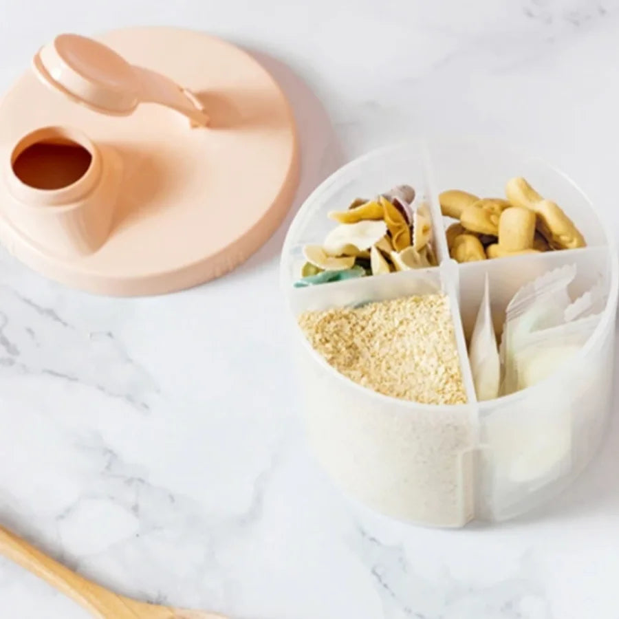 4 Compartments Baby Food Storage Box Newborn Milk Powder Newborn Baby Things Snacks CupsContainer Formula Dispenser Portable