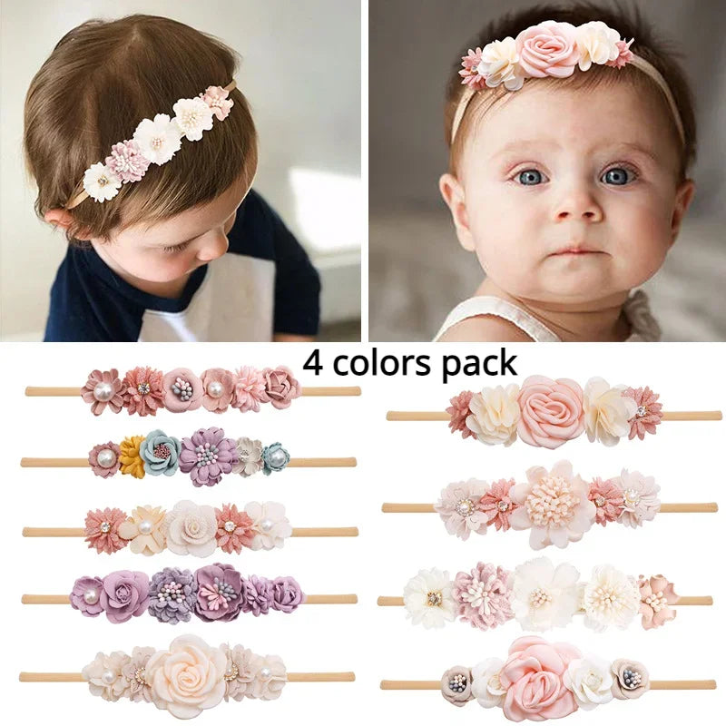 Headbands Cotton Floral Breathable Elastic For Newborns 0-12 Months