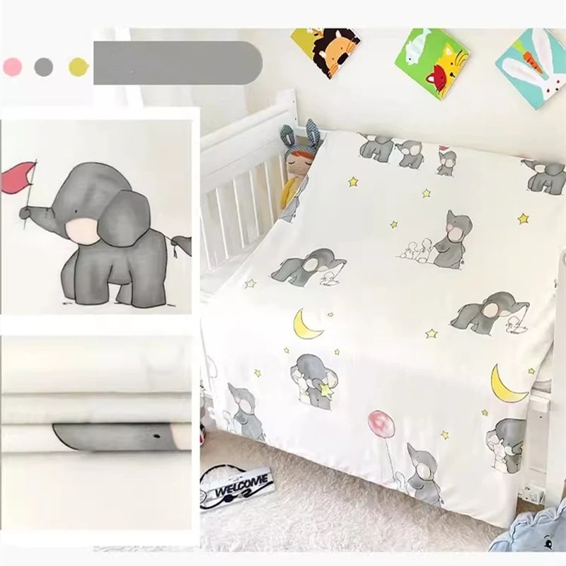 6/9Pcs Cartoon Print 100% Cotton Baby Crib Bedding Set for Boys Newborn Infant Toddler Nursery Bed Set Decor 120*60/120*70Cm