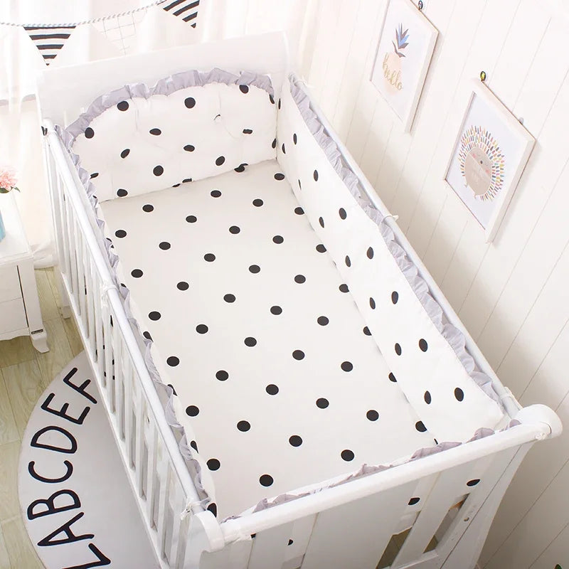 5pcs Nordic Crown Cushion Cot Bumpers Baby Bed Bedding Kit Baby Bedding Cotton Removable Washable Baby Crib Side Protector Set
