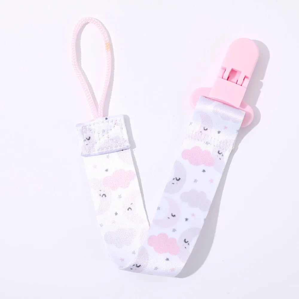 Cute Cartoon Baby Pacifier Clips Ribbon Adjustable Dummy Clip Anti-drop Buckle Strap Fixed Button Pacifier Chain