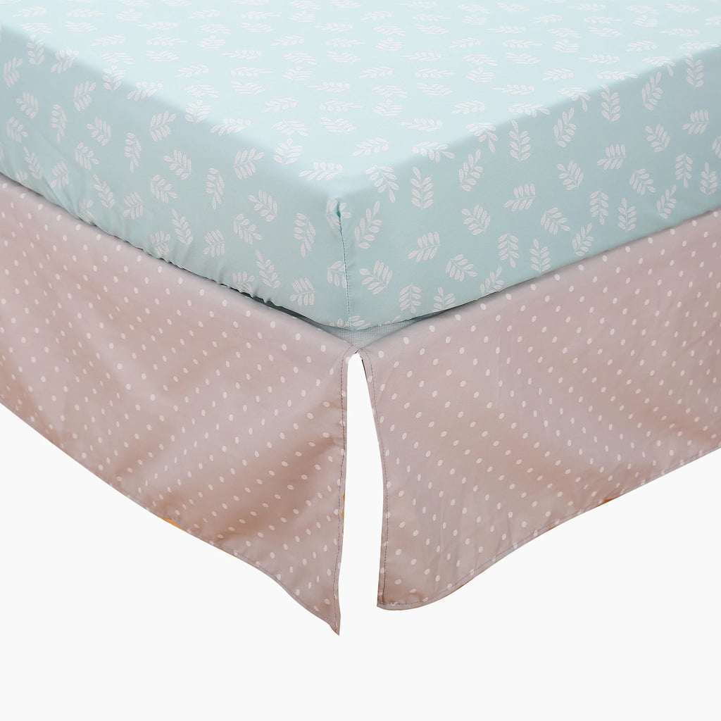 7Pcs jungle theme baby girl crib bedding set Baby Boy or Girl Unisex Cot Bedding Set (4Bumper Crib Sheet Comforter Crib Skirt)