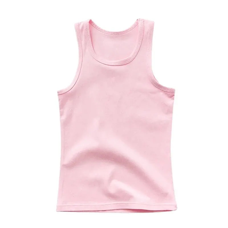 Kids Sleeveless Tank Top – Solid Colours, 3–14 Years