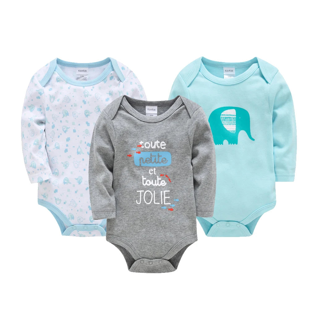 6 Pcs Baby Clothes Boys Romper Long Sleeve Bodysuit Trousers Baby Clothing Sets Onesize and Pants Suit Newborn Gift