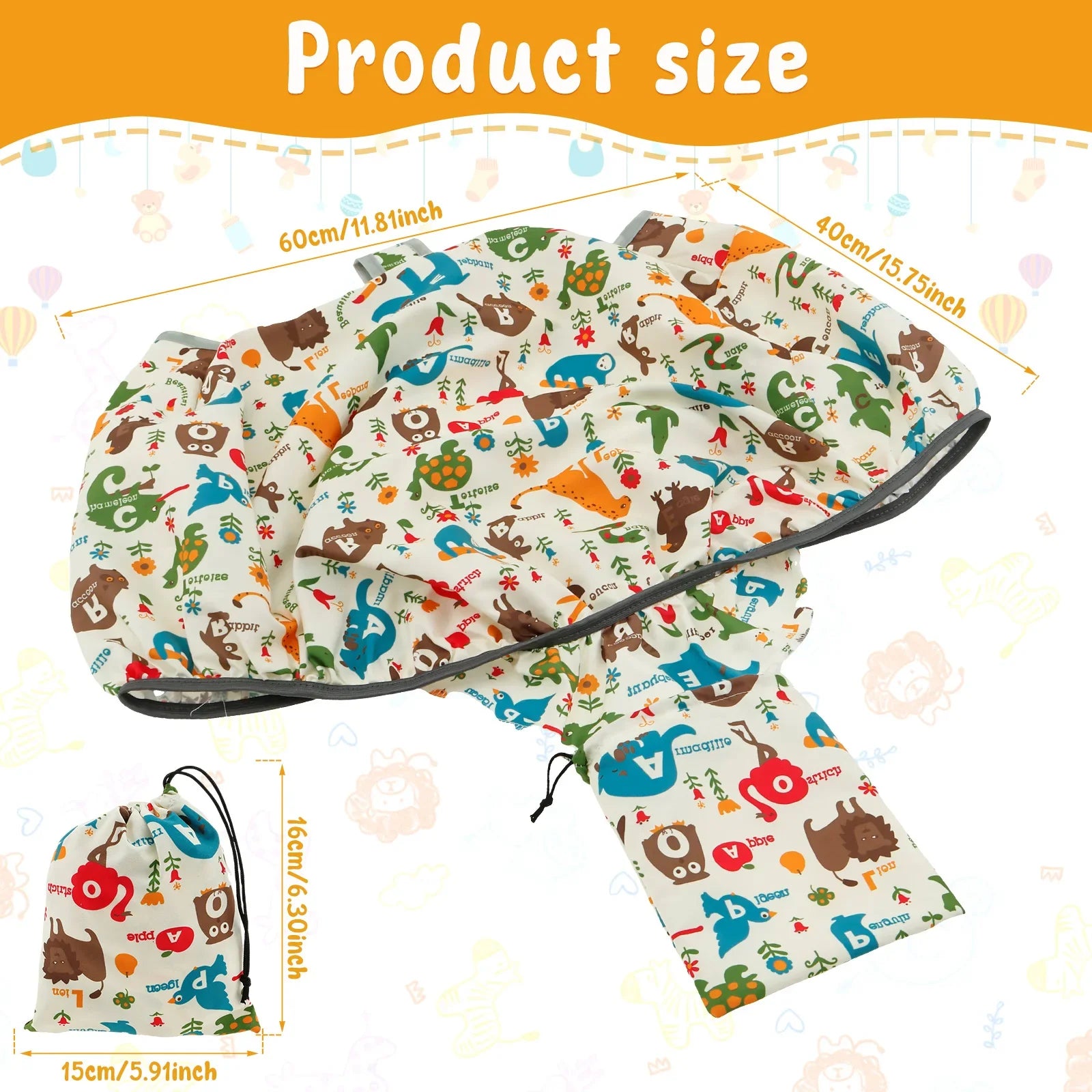 Baby Shopping Cart Seat Cover – Non-Slip Multicolour Design