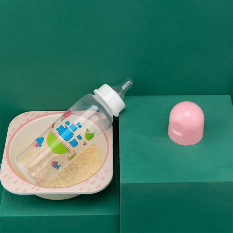 Food-grade Baby Milk Bottle Baby Bottles Cartoon-design Baby Feeding Bottle 7-inch Height Kids Children Bottles Durable Dropship