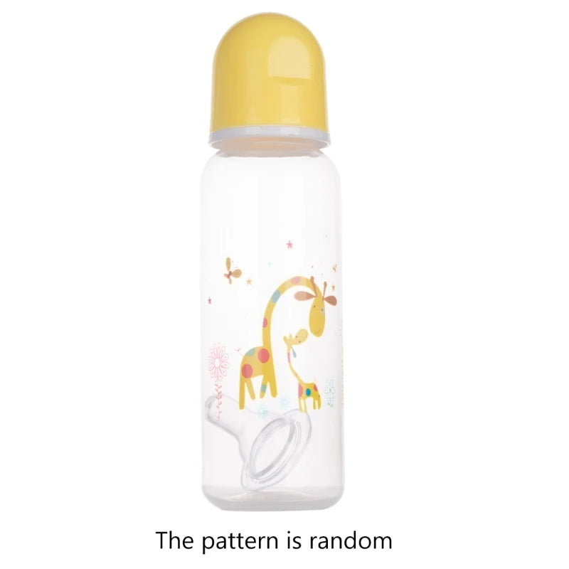 Food-grade Baby Milk Bottle Baby Bottles Cartoon-design Baby Feeding Bottle 7-inch Height Kids Children Bottles Durable Dropship