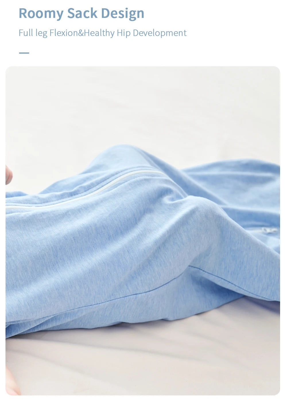 Baby Swaddle Sleeping Bag with Raised Hand, Anti-shock Swaddle Blanket, Double Zipper Sleepsacks, Newborn Baby Cotton Sleepwear