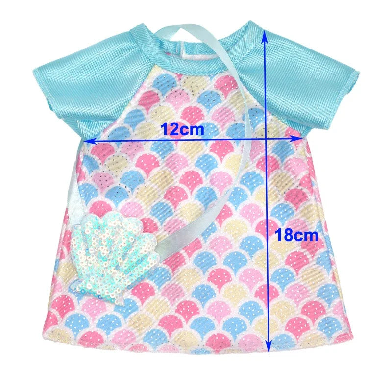 14 Inch Baby Doll Pink Dress 36cm Girl Doll Clothes Outfit Rompers Toys Clothing
