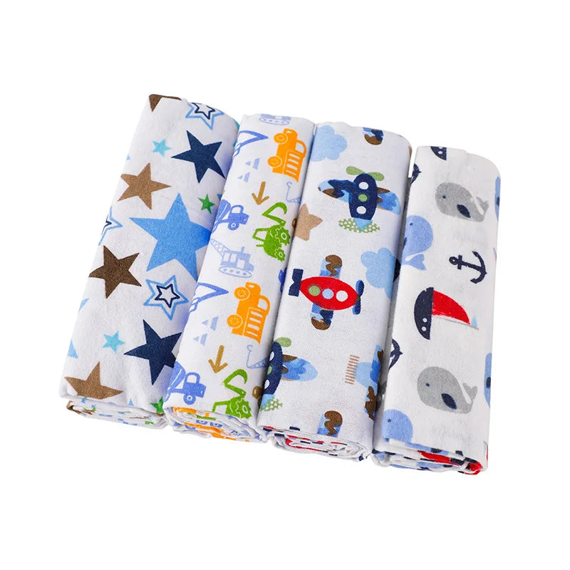 New Colors Cotton Baby Blanket 76x76 Cm Newborn Swaddle Set 4 Pcs Supersoft Flannel Unisex 0 To 1 Year