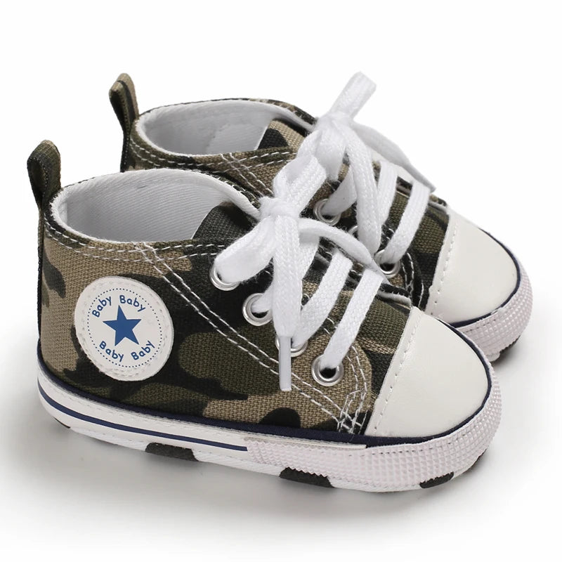 0-18M Baby Canvas Shoes Men and Women Multicolour Classic Baby Casual Shoes Anti-slip Soft Sole First Pair Toddler Infant Shoes