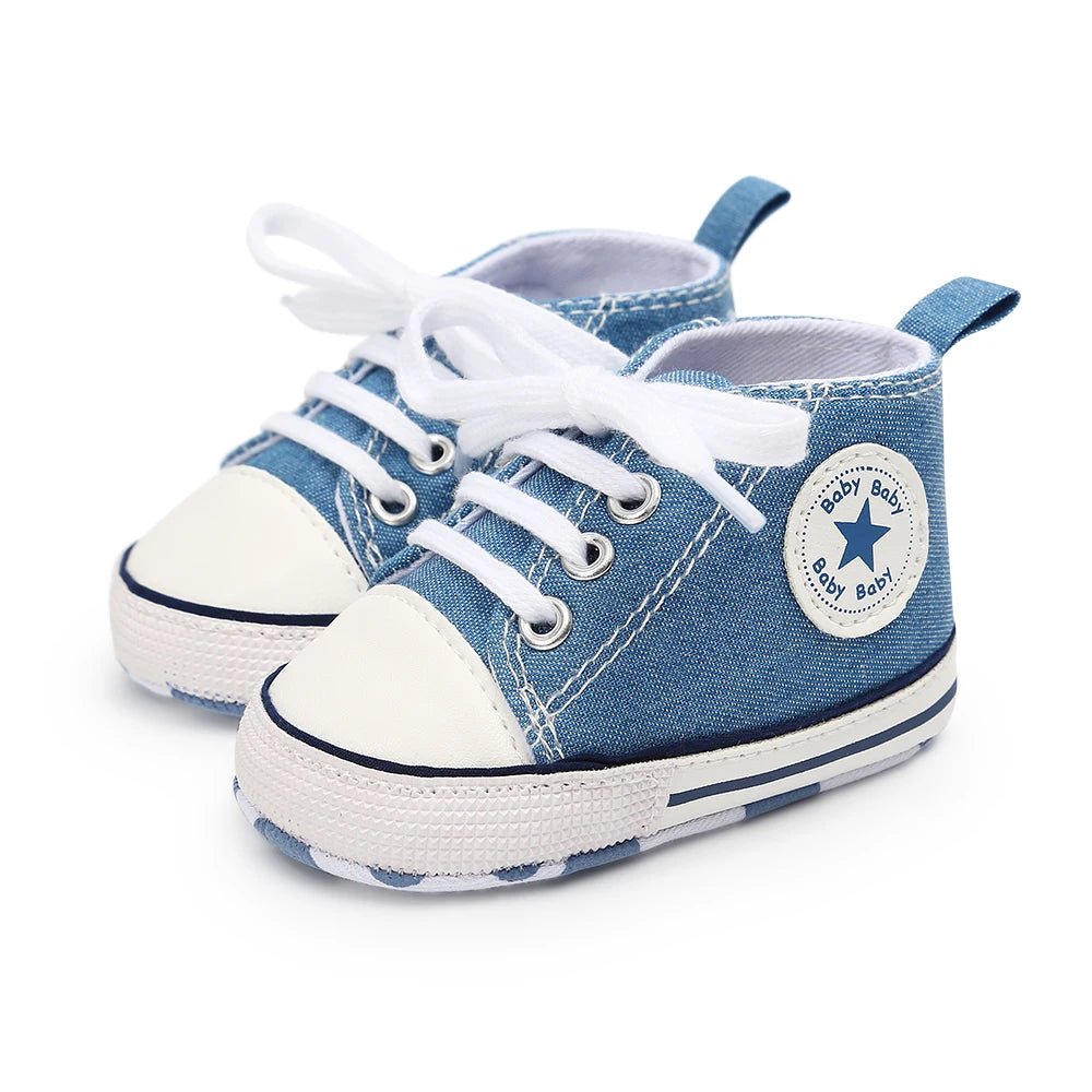 0-18M Baby Canvas Shoes Men and Women Multicolour Classic Baby Casual Shoes Anti-slip Soft Sole First Pair Toddler Infant Shoes