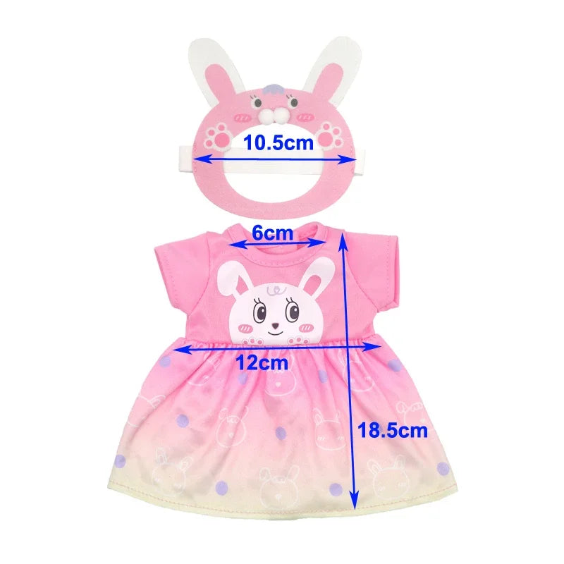 14 Inch Baby Doll Pink Dress 36cm Girl Doll Clothes Outfit Rompers Toys Clothing