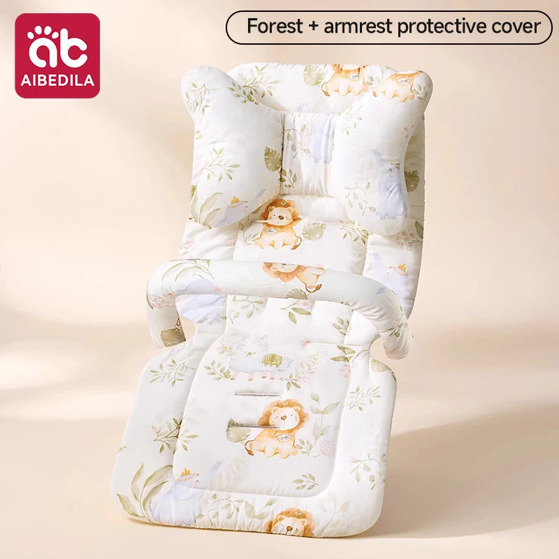 Stroller Cushion Head Pillow Support Sleeve Pram Pad Soft Thickened Cotton Baby Carriage Accessories Warm Baby Stroller Seat
