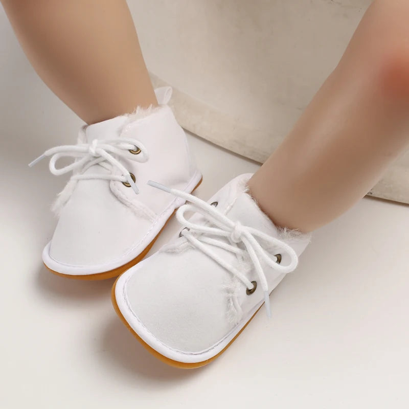 0-18M For Newbor Winter Baby Boots For Boys And Girls Walking Shoes With Lace Up Comfortable And Soft for Pre-School Children