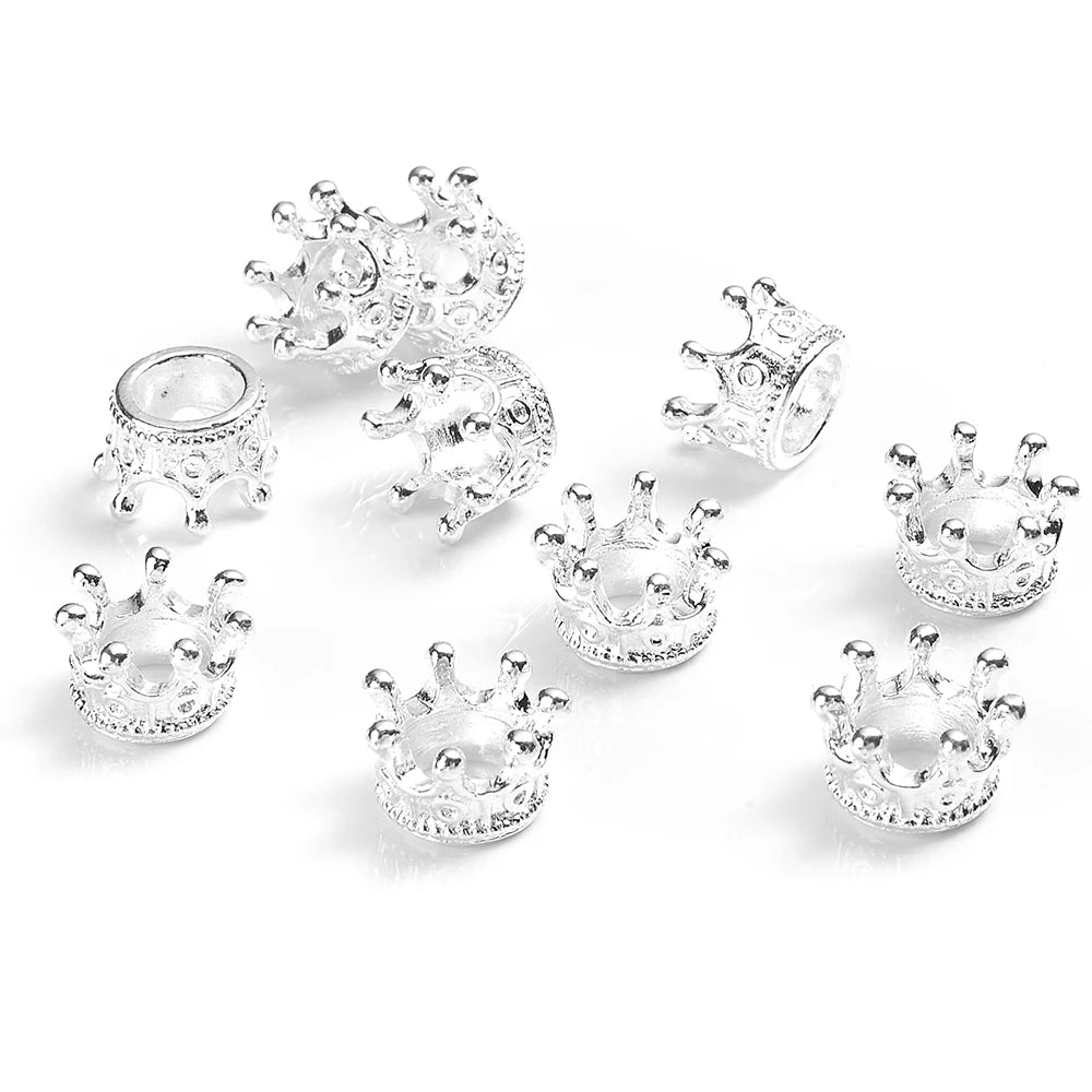 Crown Shape End Bead Caps For Jewelry DIY Bracelets 6x9mm 12mm Gold Silver Plated
