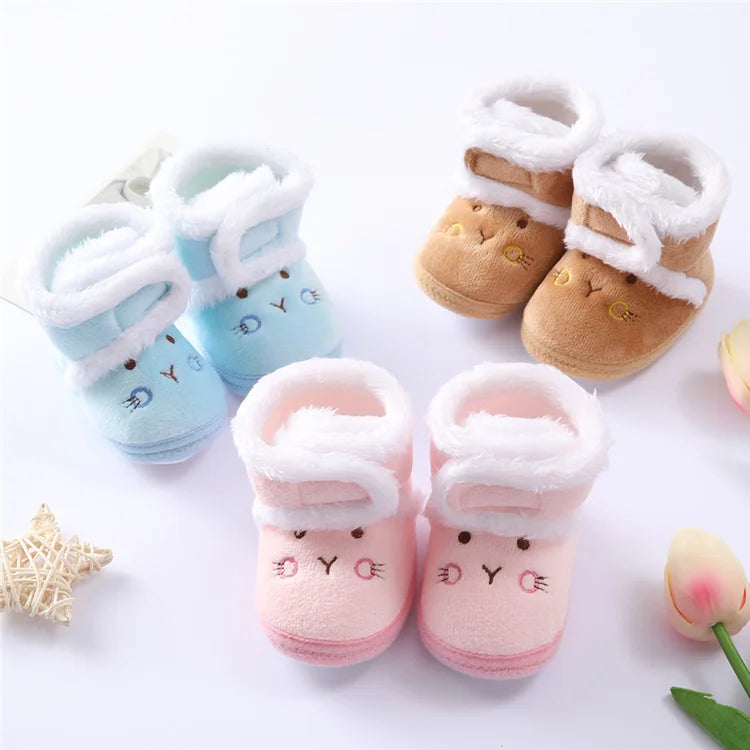 Newborn Baby Girl Boy Shoes First Walkers Winter Thick Warm Infant Baby Shoes Cute Toddler Baby Shoes for Girls Boys 0-9Month