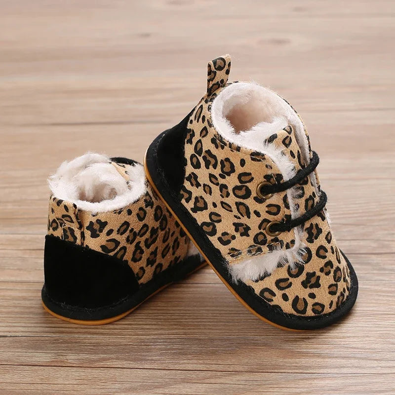 0-18M For Newbor Winter Baby Boots For Boys And Girls Walking Shoes With Lace Up Comfortable And Soft for Pre-School Children