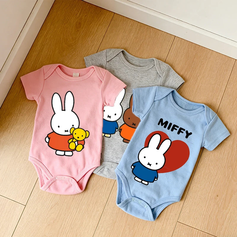 Miffys Baby Bodysuits Clothes Newborn Boy Girl Kawaii Clothes Cute Jumpsuit Cotton Infant Outfits Safe Soft Romper Children Gift