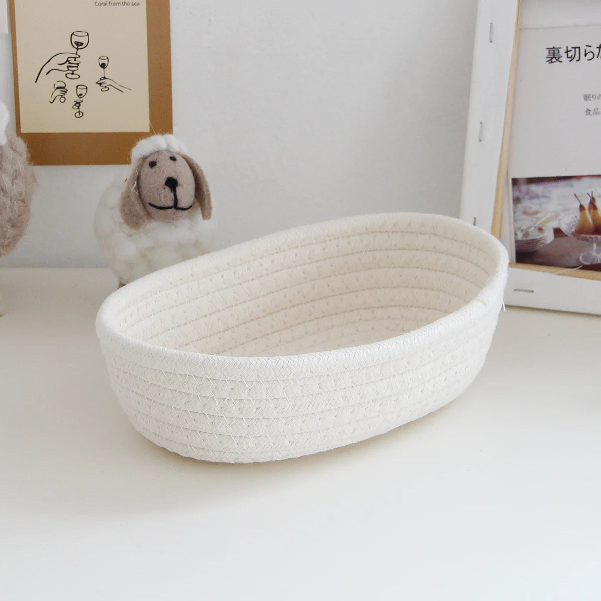 1PCS Nordic Cotton Rope Storage Baskets Woven Desktop Sundries Kids Toys Organizer Box Baby Dirty Clothes Laundry Basket Hamper