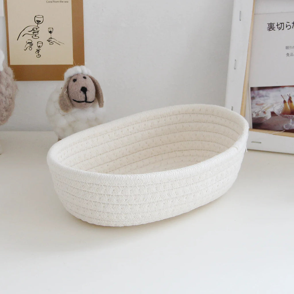 1PCS Nordic Cotton Rope Storage Baskets Woven Desktop Sundries Kids Toys Organizer Box Baby Dirty Clothes Laundry Basket Hamper