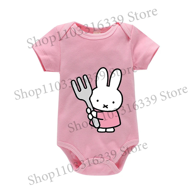 Miffys Baby Bodysuits Clothes Newborn Boy Girl Kawaii Clothes Cute Jumpsuit Cotton Infant Outfits Safe Soft Romper Children Gift