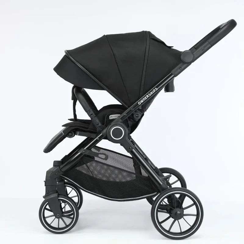 Lightweight Baby Stroller Sit And Lie Down One Click Fold Pushchair With High Seat And Shock Absorbing