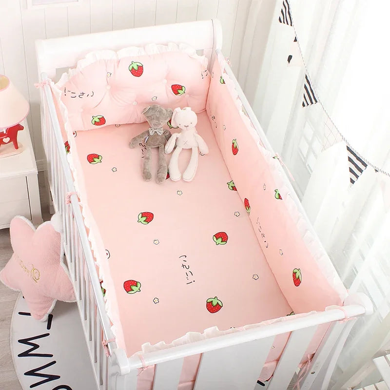 5pcs Nordic Crown Cushion Cot Bumpers Baby Bed Bedding Kit Baby Bedding Cotton Removable Washable Baby Crib Side Protector Set