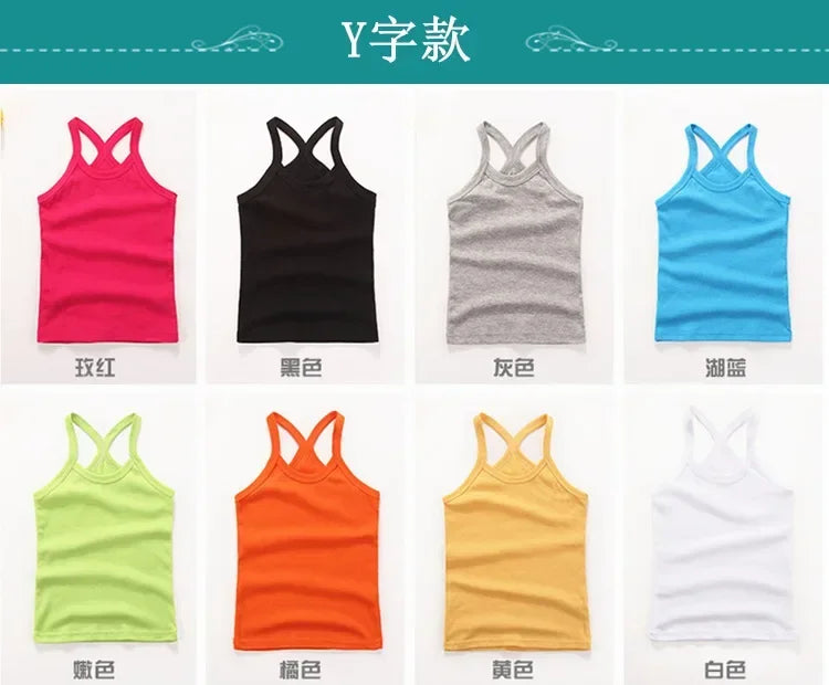Kids Cotton Sleeveless Tank Top – Solid Colours, 2–11 Years