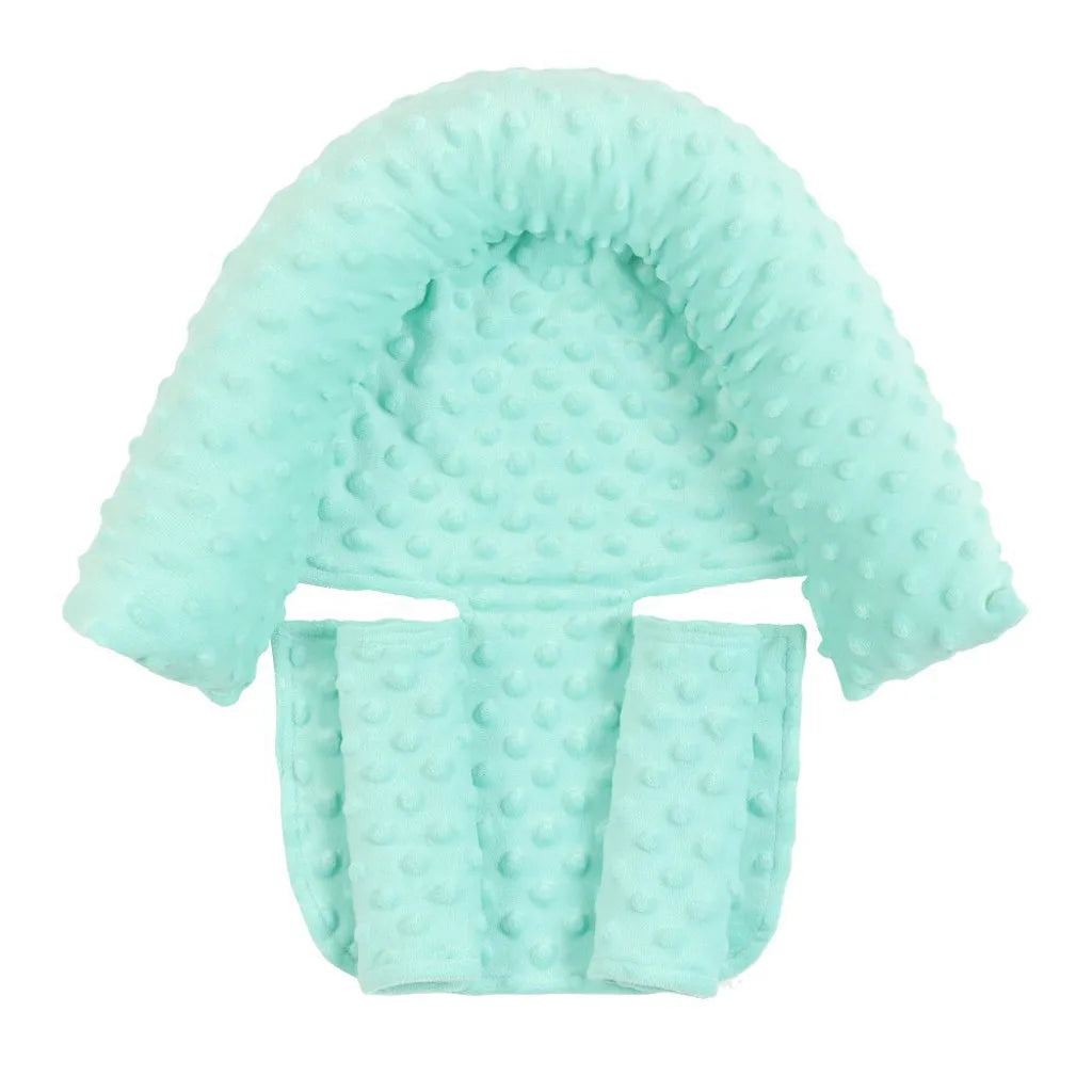 Car Seat Head Support Pillow Soft Dot Fleece Seat Belt Cover