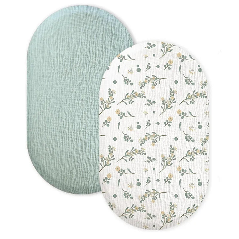 Two Pack Breathable Cotton Baby Crib Fitted Sheets Universal 32x17 Inches Soft and Cozy For Your Newborn