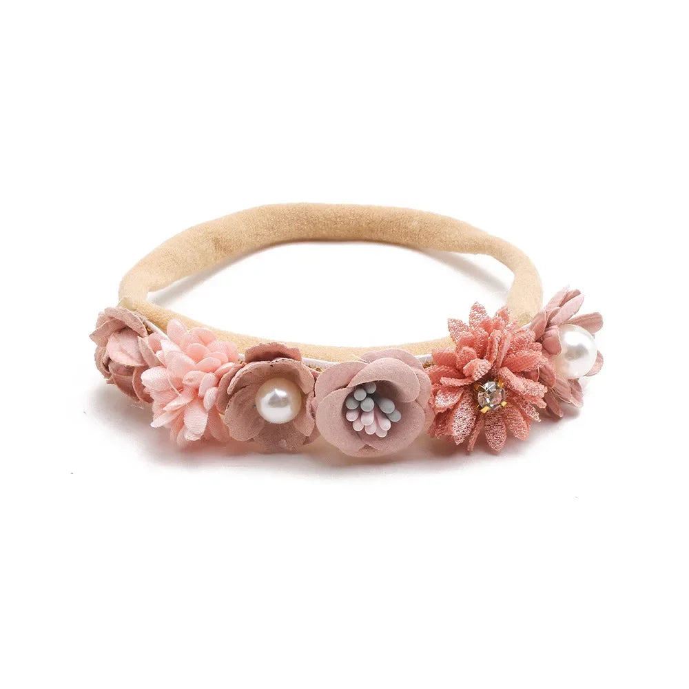 Headbands Cotton Floral Breathable Elastic For Newborns 0-12 Months