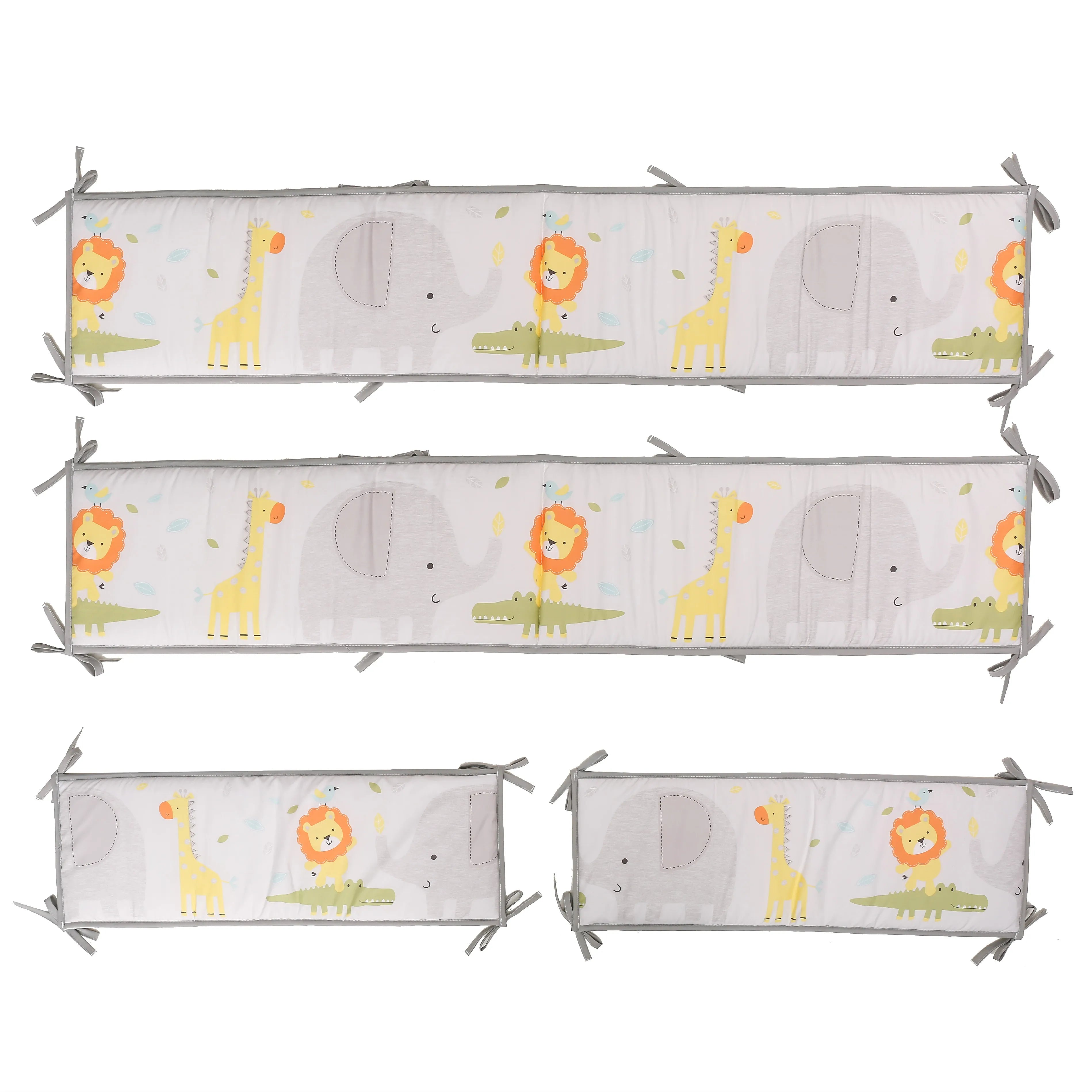 7Pcs jungle theme baby girl crib bedding set Baby Boy or Girl Unisex Cot Bedding Set (4Bumper Crib Sheet Comforter Crib Skirt)