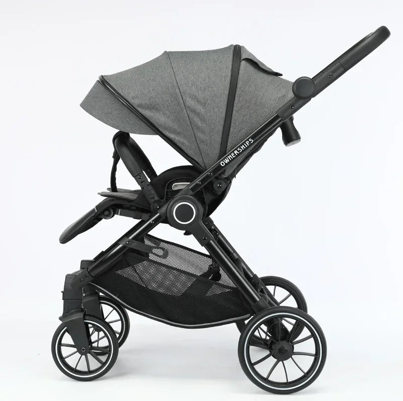 Lightweight Baby Stroller Sit And Lie Down One Click Fold Pushchair With High Seat And Shock Absorbing