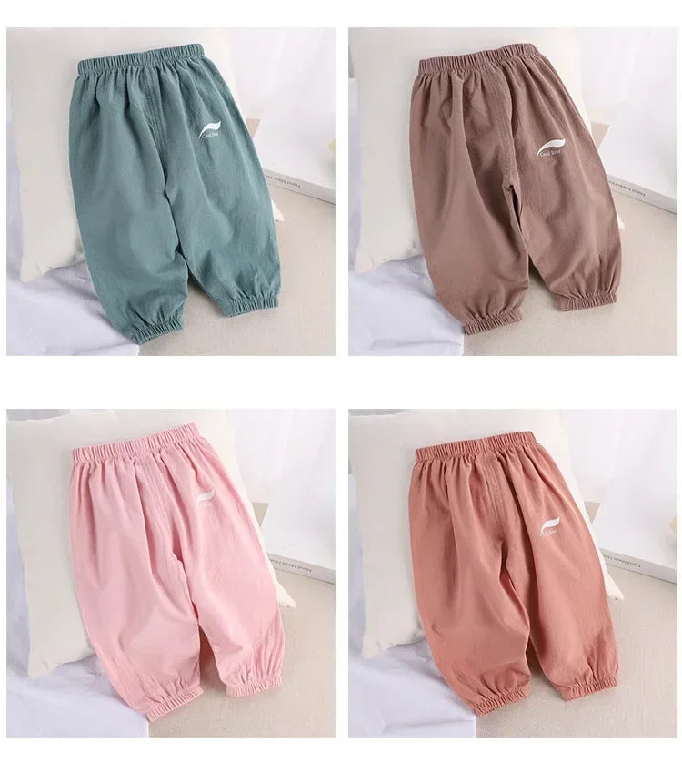 Kids Lightweight Summer Pants – Cotton Blend, 9M–5Y