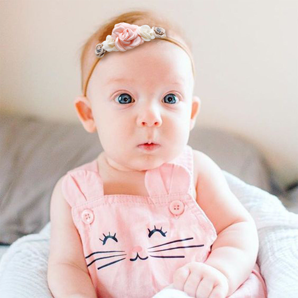 Beautiful Lovely Baby Flower Headbands Newborn Head Band for 0-12 Months Infant Headband Boutique Headwear High Elastic