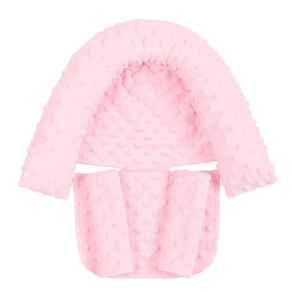 Car Seat Head Support Pillow Soft Dot Fleece Seat Belt Cover