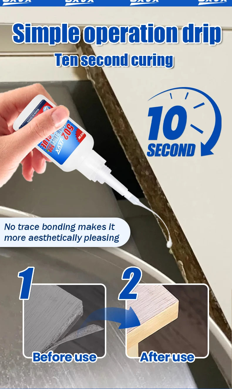 50g Professional 502 Super Glue Extra Strong Fast Instant Adhesive Cyanoacrylate Hardware Plastic Metal Cars Wood Craft Glass Hobby Seconds Bond With distributor waterproof.