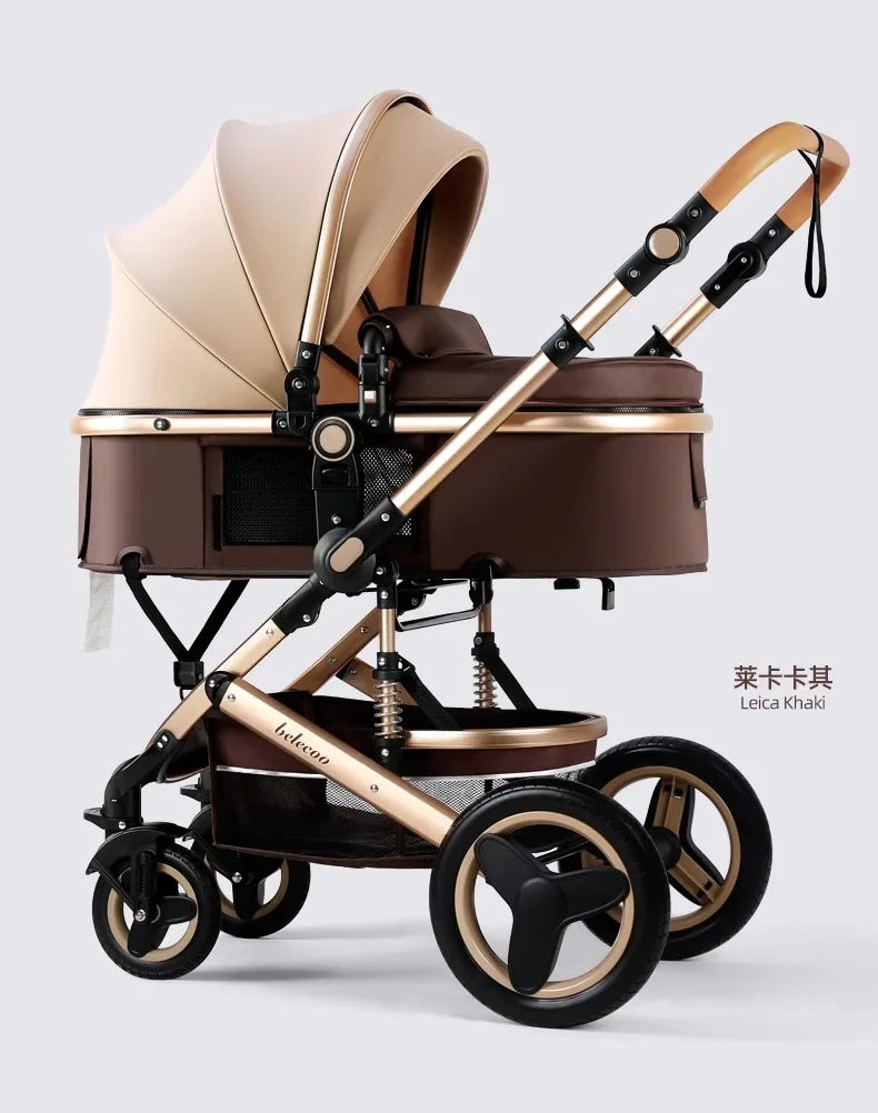 Baby Stroller High Landscape Newborn Can Sit and Lie Down Folding Shock-absorbing Two-way Baby Stroller