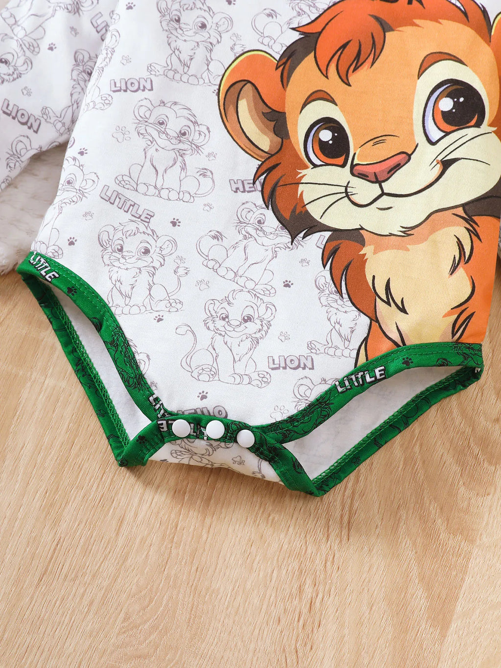 Newborn Boy Baby Set Cartoon Small Lion Print Long Sleeve Bodysuit and Pants 2Pcs/ Set for Boys 0-18 Months Spring  Autumn Set