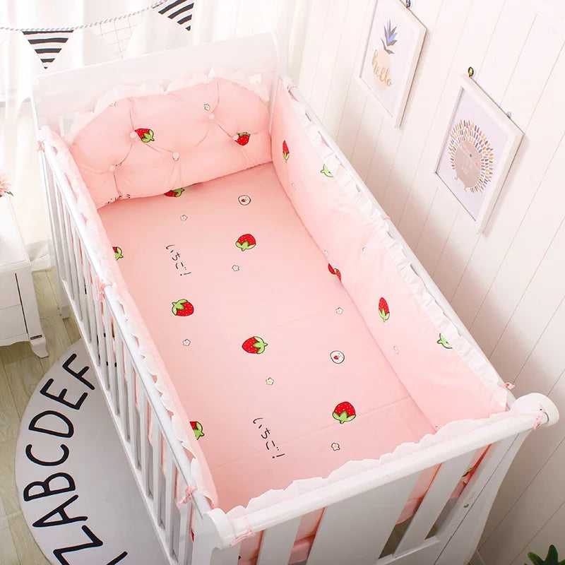 5pcs Nordic Crown Cushion Cot Bumpers Baby Bed Bedding Kit Baby Bedding Cotton Removable Washable Baby Crib Side Protector Set