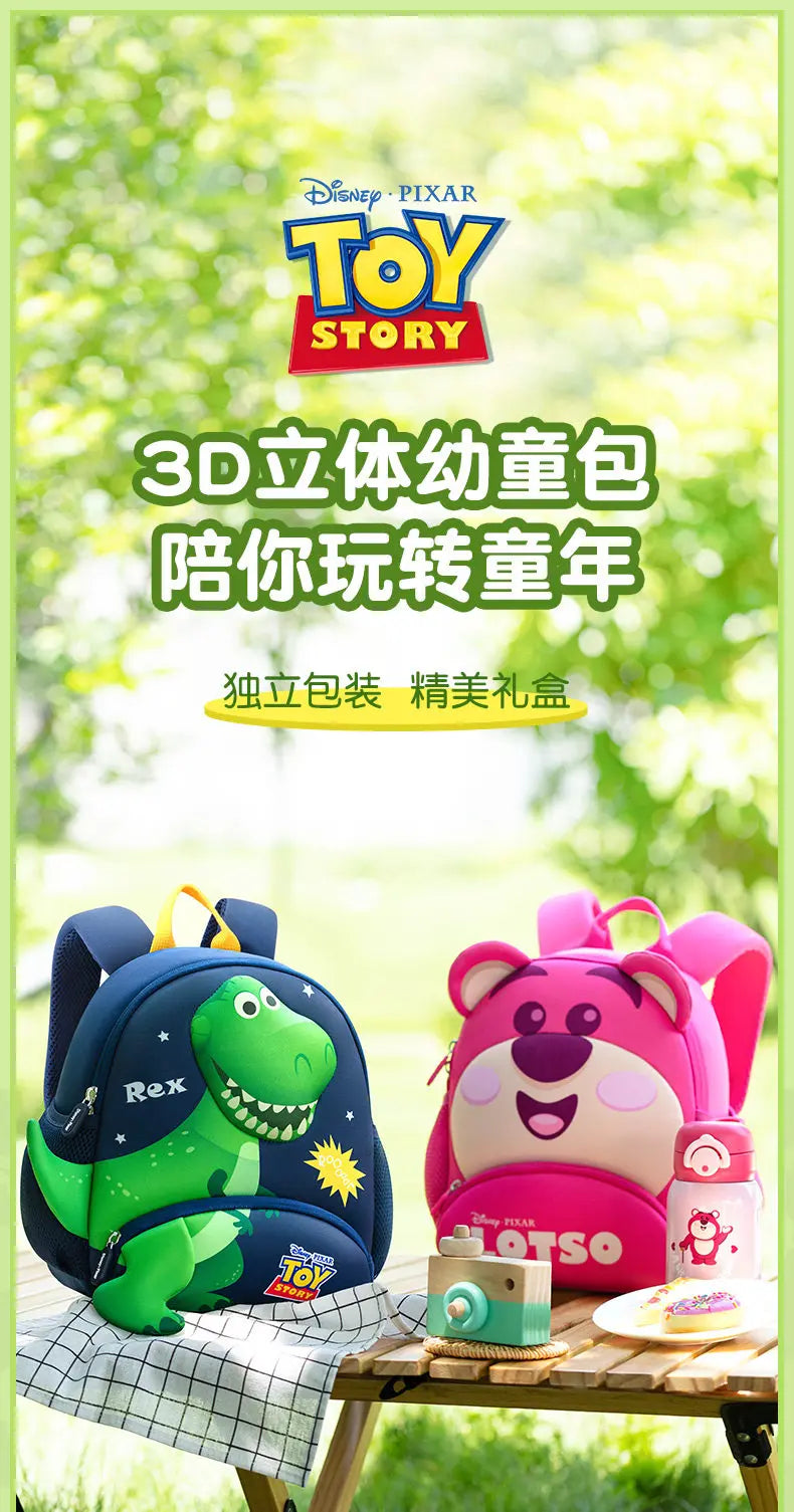 Toy Story Orthopedic Backpack Woody Buzz Lightyear Rex Ultra Light Spine Protection School Bag Kindergarten Primary Student Gift