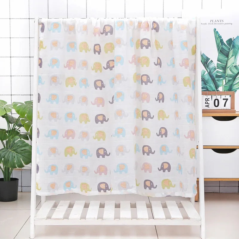 110*120cm Soft Muslin Cotton Baby Blanket Bamboo Cotton Blanket Wrap Cute Cartoon Newborn Blankets Infant Wrap Sleepsack