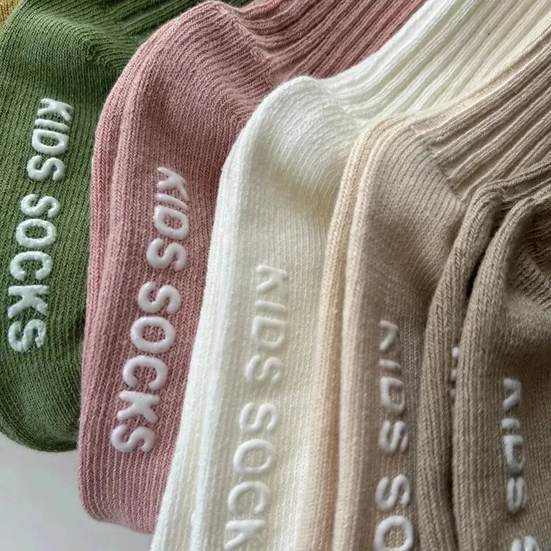 Baby Non-Slip Socks 3-Pack – Cotton Blend, 0–3 Years