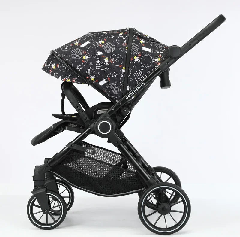 Light Baby Stroller Can Sit Lie Down One-click Folding Pushchair High Landscape Pram Shock-absorbing Newborn Carriage