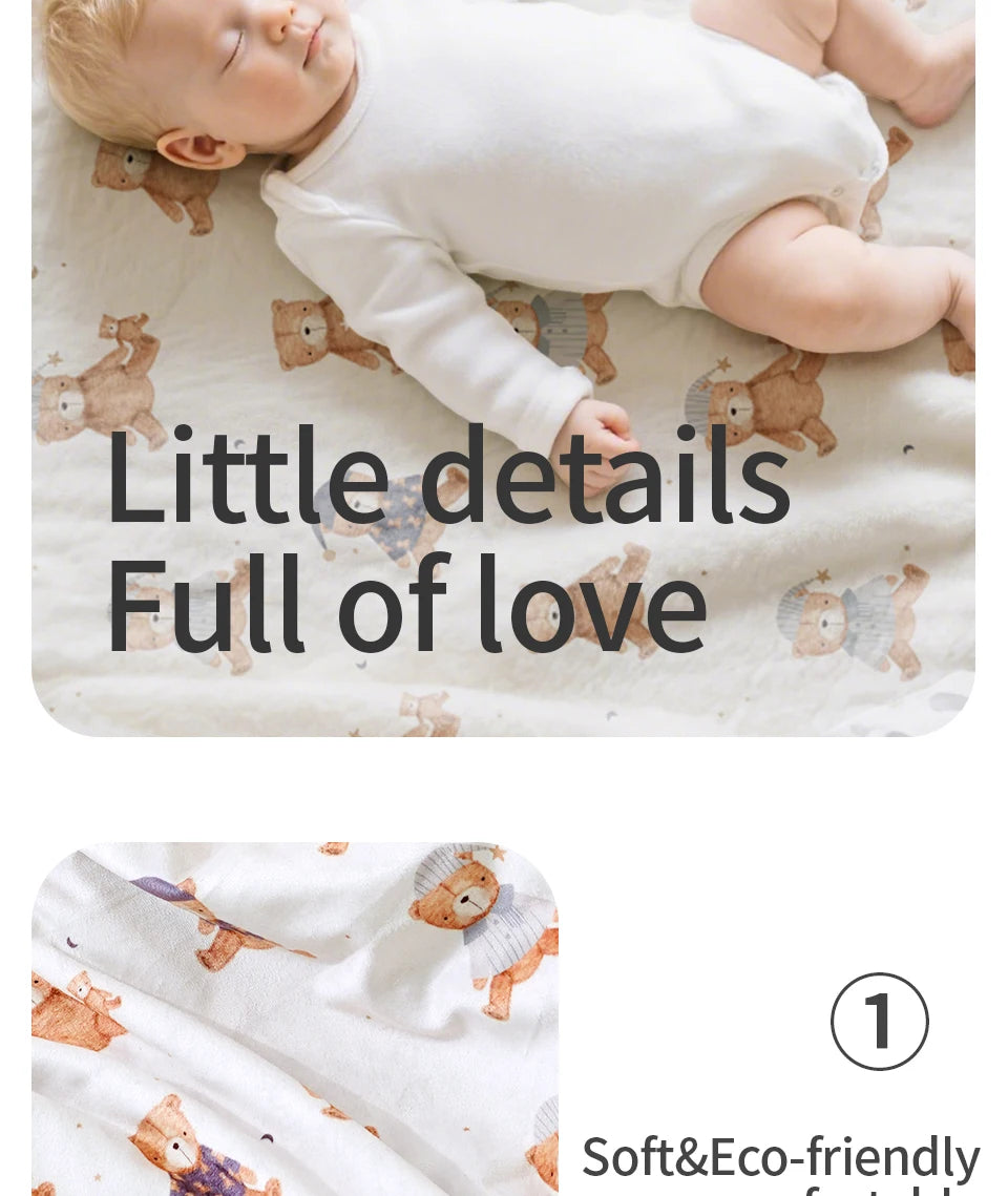 1PC Baby Blanket, Soft Plush Minky Blanket with Double Layer Dotted Backing for Toddler, Multicolor Printed 30 X 40 Inch