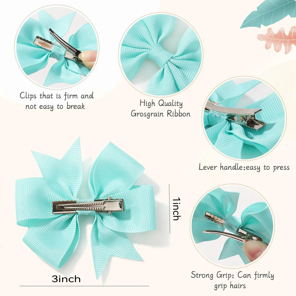 20/40/60pcs Holiday Hair Clip Baby Girls Hair AccessoriesRandom Color Bow Hair Clip Sets Simple