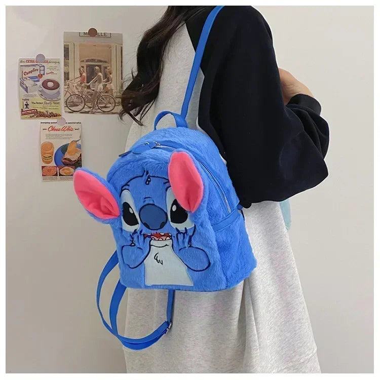 Stitch Backpack Plush Ins Japanese Funny Cartoon Large-Capacity Student Backpack Kindergarten Bag Child Gift