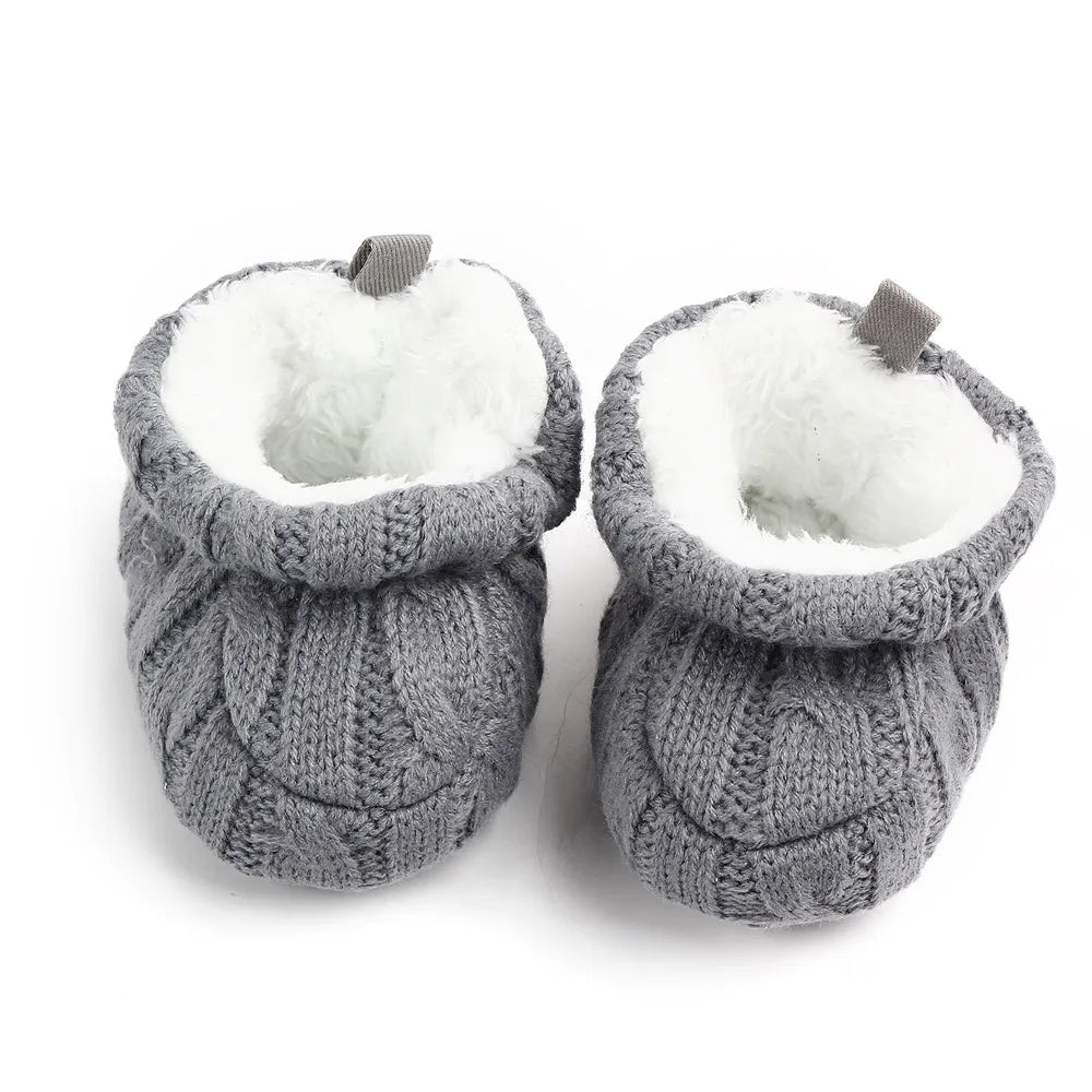 Baby Winter Shoes Knitted Fabric Soft Cotton Warm Infant Prewalking Shoes for Girls and Boys 0-12 Month Babies First Walking
