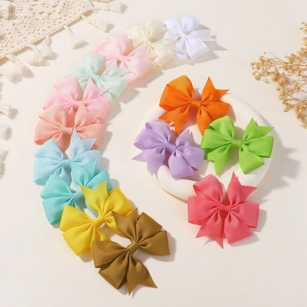 20/40/60pcs Holiday Hair Clip Baby Girls Hair AccessoriesRandom Color Bow Hair Clip Sets Simple